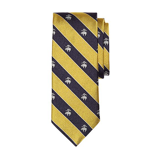 Golden Fleece Logo Repp Stripe Tie - Gold